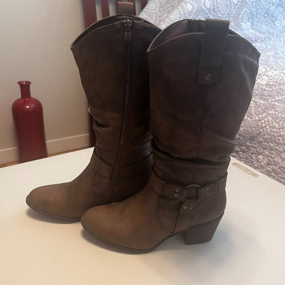 GLOBALWIN Women's Knee-High Boots Brown Women's Size 7